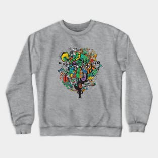 Monster band playing doodle Crewneck Sweatshirt